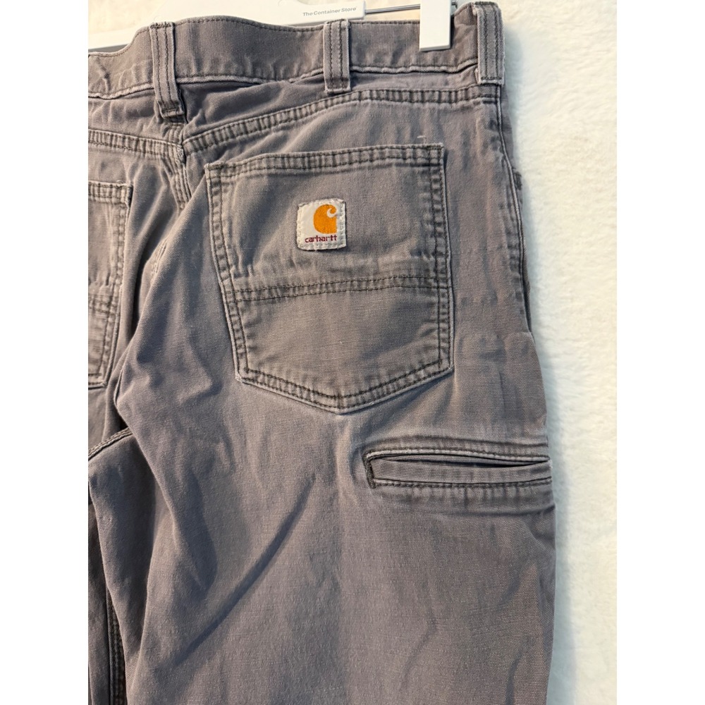Carhartt Relaxed Fit Work Pants Gray Canvas Carpenter Trousers 34x32 Distressed - Picture 7 of 9